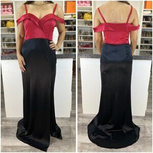 NWT Catherine Deane 3906 Red Black Formal Gown $595